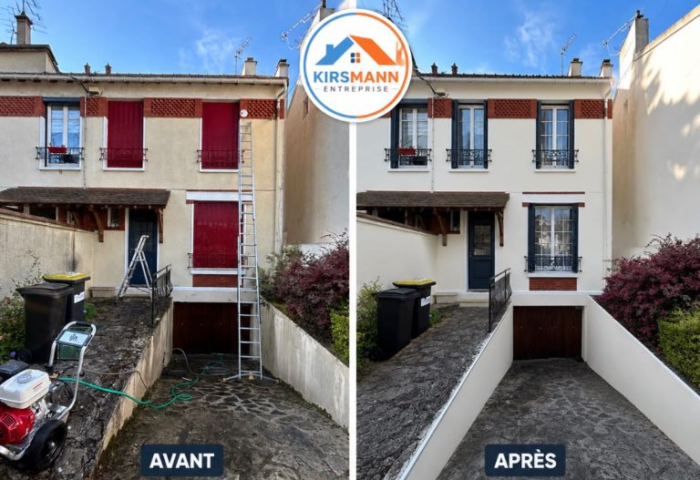 Ravalement et peinture de façade réalisés en Essonne par l'Entreprise Kirsmann.
